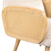 Dining Chairs Foam Upholstered Back Rest Seat Rattan Armrest Accent Rattan Chair With Metal Legs Mid Century Armchair - 4 of 4