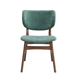 Bevis Blue Fabric & Walnut Finish Side Chair (Set of 2) - 1 of 4