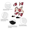 Maroon And Peach Floral Women Printed Crew Socks Funny Funky Socks Soft Polyester Novelty Gifts for Artists Men - 4 of 4