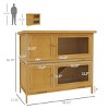 Wooden Rabbit Hutch for Outdoor and Indoor Use with Ramp Removable Tray,2 Tier Bunny Cage Small Animal Habitat - LAOTIES - 2 of 4