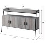 CAVINAS Industrial Style TV Stand with Metal Frame and Cabinets Entertainment Center with Storage - 2 of 4