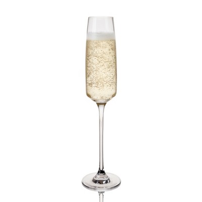 Julien 5.75oz Clear Crystal Champagne Flute Glasses Set of 4