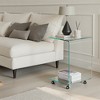 Lirago C-Shaped Clear Tempered Glass Side Table-Multi-Purpose End Table Minimalist Design 15.7"Wx15.7"Lx24.4"H - 2 of 4