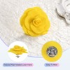 Unique Bargains Silk Alloy Created Camellia Flower Lapel Pin for Men Suit 2 x 1.3 inch 16 Pcs - 2 of 4