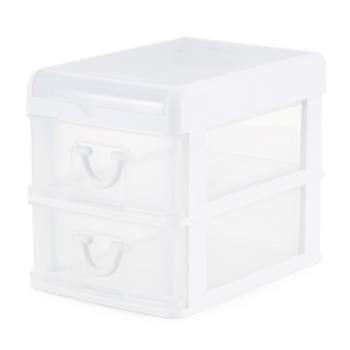 GRACIOUS LIVING Clear Mini 3 Drawer Desk and Office Organizer with White  Finish 92012-4C - The Home Depot