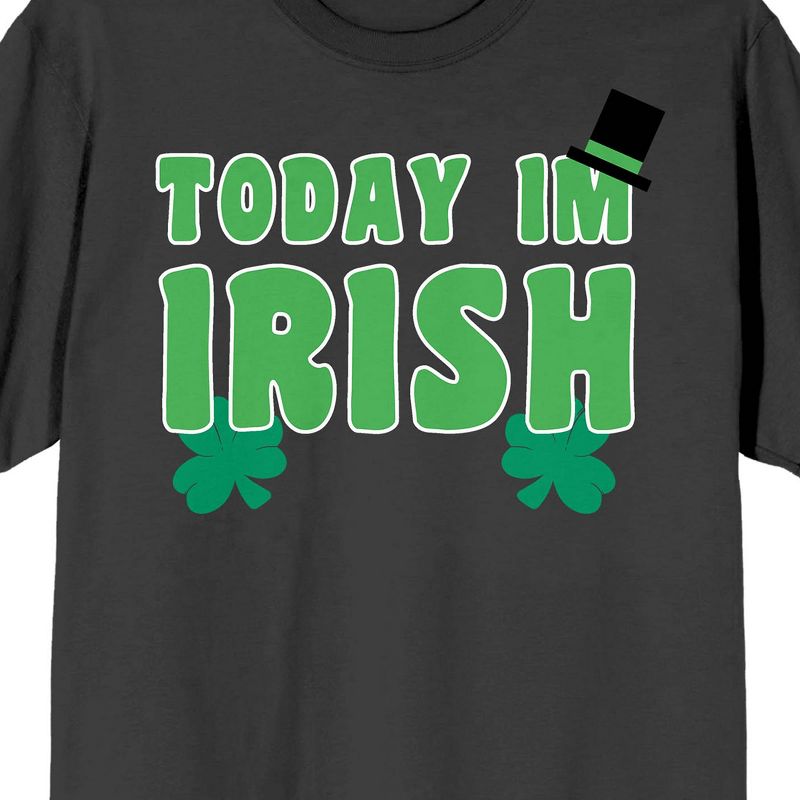 St Pats Today I'm Irish Crew Neck Short Sleeve Charcoal Men's T-shirt, 2 of 4