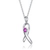 "Teens/Young Adults White Gold Plated Infinity Pendant with Purple Stone – Elegant and Stylish Jewelry" - 4 of 4