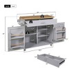 Kitchen Island, with Storage Rack, Drawers, Spice Rack & Towel Rack, for Dining, Kitchen & Barbecue - 2 of 4