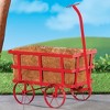 Collections Etc Red Metal Wagon Planter with Coco Liner - 3 of 3