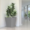 22 Inch Large Metal Taper Planters Outdoor Indoor,Tall Flower Pots with Drainage Holes Modern for Front Porch Patio Backyard Plants - 3 of 4