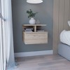 Floating Nightstand 12"H, Wall Mounted with Single Drawer and 2-Tier Shelf - 2 of 4