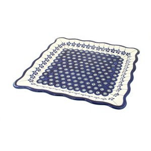 Blue Rose Polish Pottery 1570 Zaklady Square Lunch Plate - 1 of 1