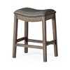Maven Lane Adrien Rustic Backless Vegan Leather Saddle Seat Counter Height Bar Stool - 2 of 4