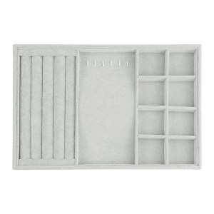 Unique Bargains Velvet Jewelry Organizer Trays with Removable Dividers for Drawers - 1 of 4