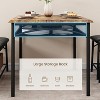 Dining Table Set for 4, Kitchen Table Set with 2 Chairs and 1 Bench, Dining Furniture Set with Storage Rack for Small Space, Apartment - 3 of 4