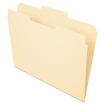 Pendaflex Essentials File Folders 1/3 Cut Second Position Top Tab Letter Manila 100/Box 752132