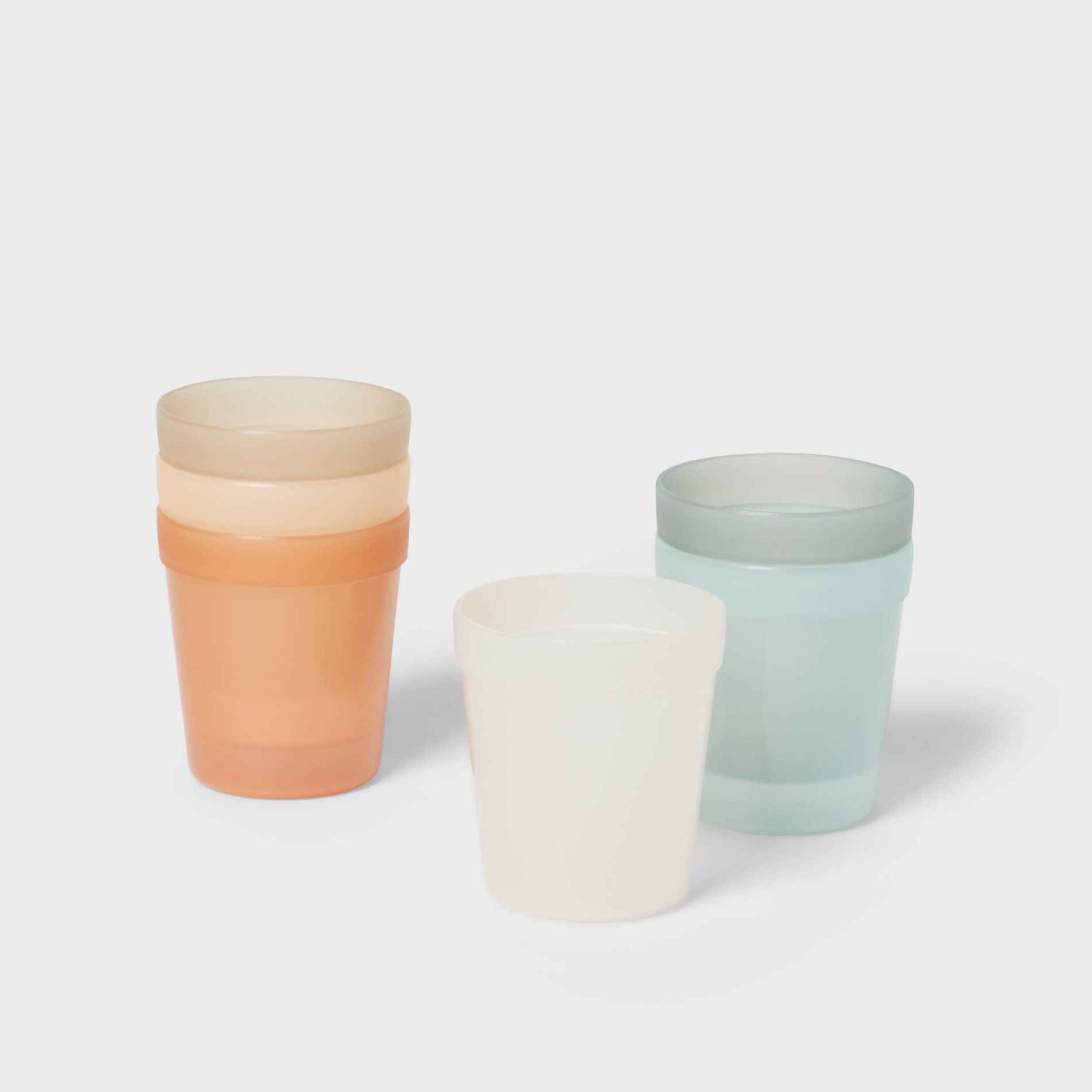 Kids' 8 fl oz Plastic Short Tumbler - Pillowfort™: Multicolored, Set of 6, Microwave & Dishwasher Safe