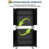 Metal Garage Storage Cabinet with Wheels & Lock,Rolling Cabinet with Adjustable Shelves & Pegboard Door for Garage,Home,Office,School - Easy Assembly - 3 of 4