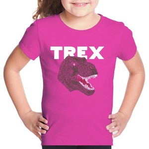 LA Pop Art Girl's Word Art T-shirt - T-Rex Head - 1 of 4