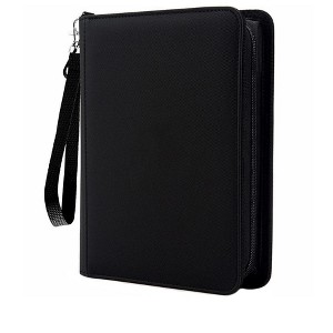 Itopfox Premium 4 Pocket Zip Card Binder for 320 Cards, Portable PU Collector Album for MTG, TCG, Sports & Game Cards, Black - 1 of 4