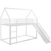 Twin Over Twin House Bunk Bed With Built-in Removable Ladder, Metal Twin Size Bunk Bed, Metal Frame Bunk Bed Frame With Ladders - 4 of 4