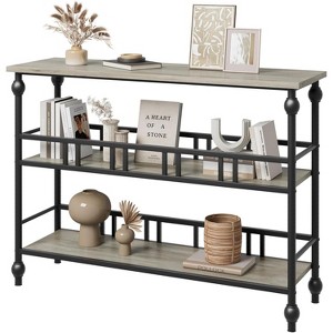 Console Table, 3-Tier Entryway Narrow Side Table with Shelves, Sofa Table for Living Room, Hallway, Bedroom - 1 of 4
