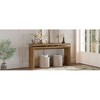LIVAREEmlen 60'' Antique Brown Farmhouse Console Table Retro Wooden Entryway Table with Double Board Suspension Design for Living Room - 3 of 4