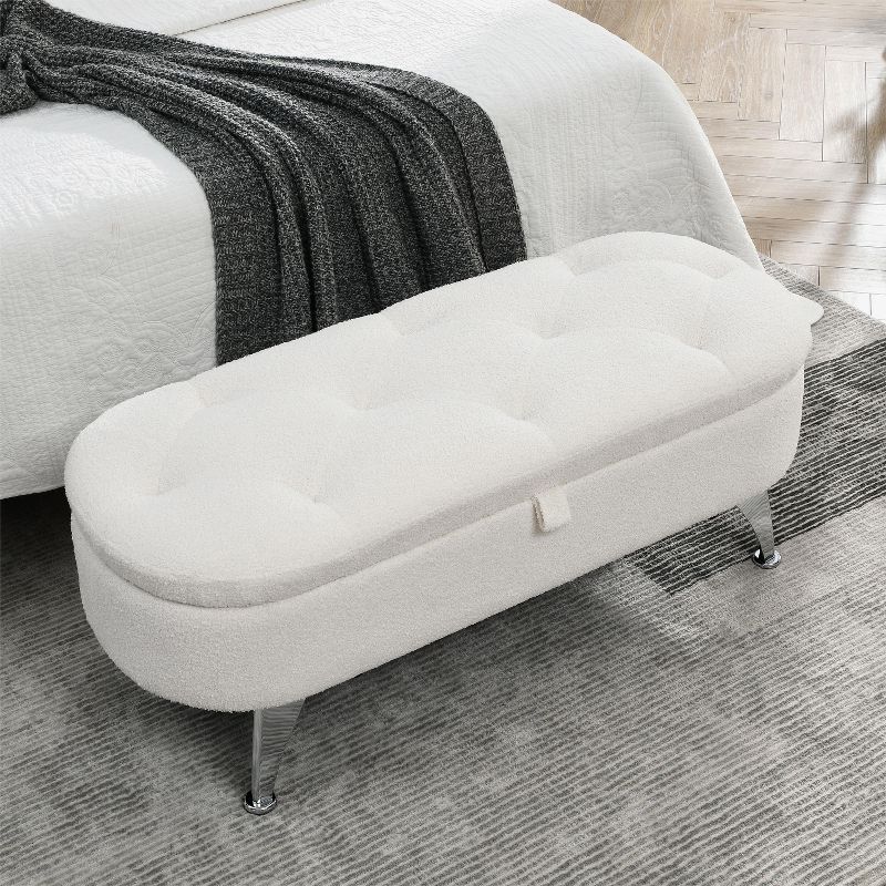 45.5" Teddy Storage Bench with Safety Hinges for Bedrooms, Living Rooms and Entryways - ModernLuxe, 3 of 14