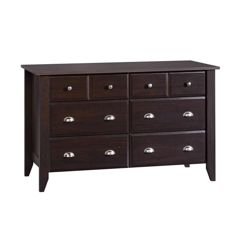 Shoal Creek Dresser Jamocha Wood Brown - Sauder: 6-Drawer Storage, MDF Construction, Adult Bedroom Furniture -  82033113