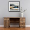 HomeRoots 59" Oak Wood Pedestal Computer Desk With Four Drawers - 2 of 4