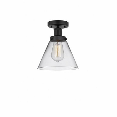 Cone - 1 Light Semi-Flush Mount In Industrial Style-9.75 Inches Tall and 7.75 Inches Wide