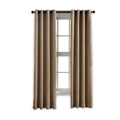 1pc 50"x108" Light Filtering Lenox Window Curtain Panel Taupe - Window Curtainworks: Room Darkening, Grommet Top