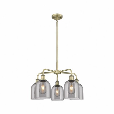 Bella - 5 Light Stem Hung Chandelier In Industrial Style-15 Inches Tall and 23.5 Inches Wide