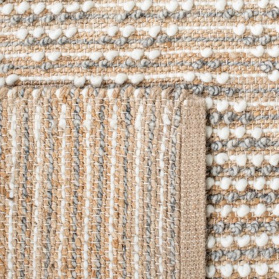 Handmade Gray and Natural Wool Cotton Runner Rug 2'3"x8'