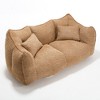 Spassway 73"L Loveseats with 2 Pillows Chenille Bean Bag Sofa with Armrest Modern 2-Seat Couch for Living Room Bedroom - 2 of 4