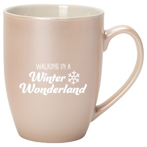 Elanze Designs Walking In A Winter Wonderland Precious Pearl 10 ounce New Bone China Coffee Cup Mug - 1 of 4