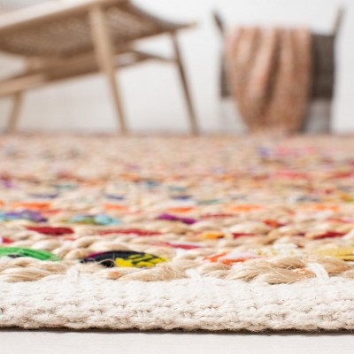 Handmade Multicolor Wool and Cotton Rectangular Rug, 3' x 5'