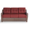 Belord 6" Thick Cushion Outdoor Sofa Patio Couch, Patio Furniture 74.8" Wide Sofa with Brown Round Wicker Comfort High Back Patio Couch for Porch - 4 of 4