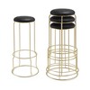 Kings Brand Furniture 4-Pack Stack Stools, Upholstered w/Metal Legs Backless Stackable  Bar and Counter Height Stool, Dining Room Kitchen Chairs - 2 of 4