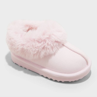 Image of Toddler Faux Fur Cuff Scuff Slippers - Cat & Jack™ Pink 8