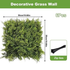 Artificial Grass Wall Panels,20"x 20" Artificial Plant Wall Panels with Daisy Fake Greenery Leaf Hedge for Outdoor,Indoor,6/12/16 Pack - 1 of 4