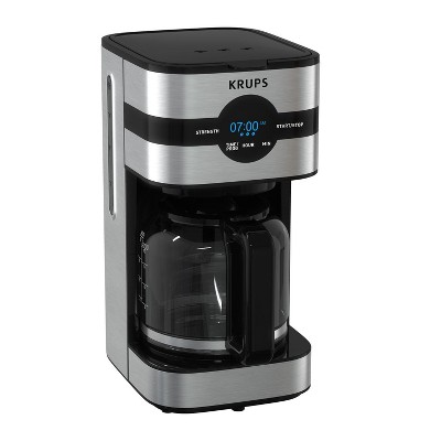 Krups 10 Cup Digital Coffe Maker, Simply Brew,Black and Stainless Steel