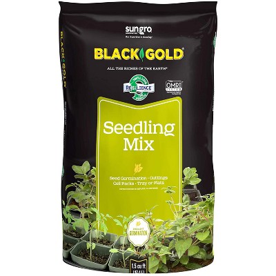 SunGro Black Gold Seedling Germination Mix for Seeds, Cutting, Vegetables, and Herbs, 1.5 Cubic Feet