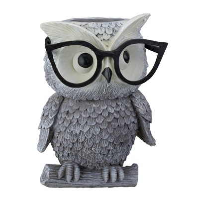 Roman 9.25" Owl Spring Outdoor Patio Garden Planter - Gray