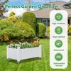 Infurnic Planters, Short Garden Bed Outdoor with Wheels and Drain Holes, Portable Planter Box for Patio Balcony Backyard, White, 30"*17.7"*17.56" - 3 of 4