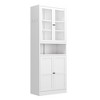 Okak 61" Freestanding Kitchen Pantry Cabinet, Adjustable Storage with 4 Shelves, Heavy Duty Metal Cupboard for Dining/Living Room - 3 of 4