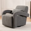 Modern Lounge Chair With Curved Arms Thick Plush Cushioning, Teddy Upholstered Armchair, 360° Rotatable Reading Single Sofa - 2 of 4