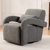 Modern Lounge Chair With Curved Arms Thick Plush Cushioning, Teddy Upholstered Armchair, 360° Rotatable Reading Single Sofa - image 2 of 4