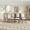 Set of 4 Upholstered Farmhouse Dining Chairs,High Back Solid Wood Mid-Century Side Chairs for Dining Room & Kitchen–The Pop Home - 3 of 4