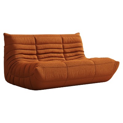 SYFERLORY Armless 2-Seat Togo Two Seater Large Bean Bag Sofa，Orange